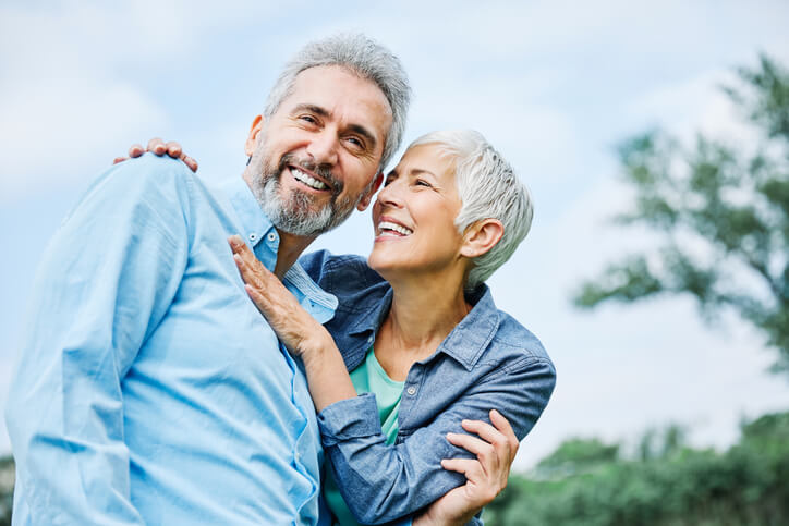 Senior couple happy elderly love together retirement lifestyle smiling